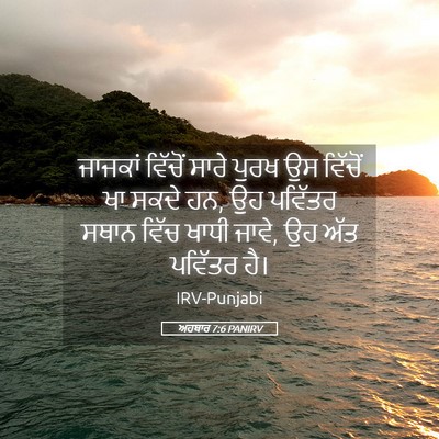 Picture 05 - ਅਹਬਾਰ 7:6 PANIRV - ਜਾਜਕਾਂ ਵਿੱਚੋਂ - Bible Verse Picture