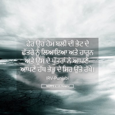 Picture 05 - ਅਹਬਾਰ 8:18 PANIRV - ਫੇਰ ਉਹ ਹੋਮ ਬਲੀ ਦੀ - Bible Verse Picture