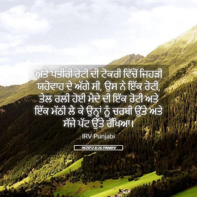Picture 05 - ਅਹਬਾਰ 8:26 PANIRV - ਅਤੇ ਪਤੀਰੀ ਰੋਟੀ ਦੀ - Bible Verse Picture