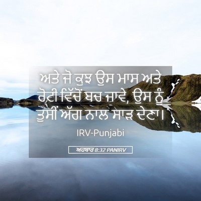 Picture 05 - ਅਹਬਾਰ 8:32 PANIRV - ਅਤੇ ਜੋ ਕੁਝ ਉਸ ਮਾਸ - Bible Verse Picture