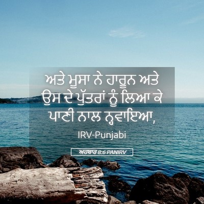 Picture 05 - ਅਹਬਾਰ 8:6 PANIRV - ਅਤੇ ਮੂਸਾ ਨੇ ਹਾਰੂਨ - Bible Verse Picture