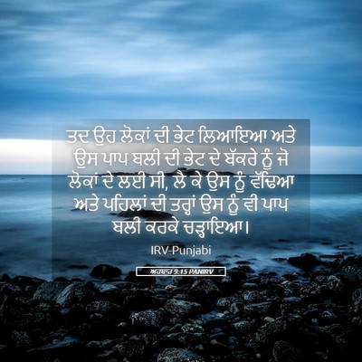 Picture 05 - ਅਹਬਾਰ 9:15 PANIRV - ਤਦ ਉਹ ਲੋਕਾਂ ਦੀ ਭੇਟ - Bible Verse Picture