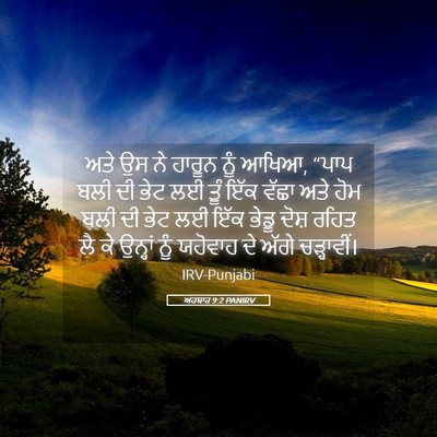 Picture 05 - ਅਹਬਾਰ 9:2 PANIRV - ਅਤੇ ਉਸ ਨੇ ਹਾਰੂਨ ਨੂੰ - Bible Verse Picture