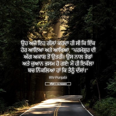 Picture 05 - ਅੱਯੂਬ 1:16 PANIRV - ਉਹ ਅਜੇ ਇਹ ਗੱਲਾਂ - Bible Verse Picture