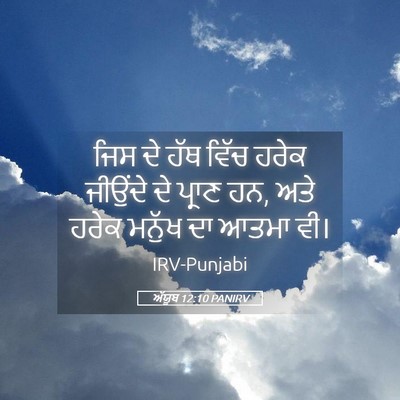 Picture 05 - ਅੱਯੂਬ 12:10 PANIRV - ਜਿਸ ਦੇ ਹੱਥ ਵਿੱਚ - Bible Verse Picture