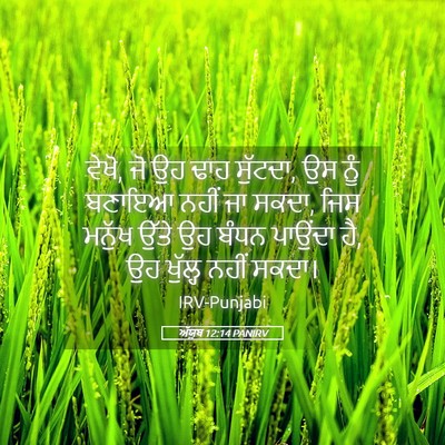 Picture 05 - ਅੱਯੂਬ 12:14 PANIRV - ਵੇਖੋ, ਜੋ ਉਹ ਢਾਹ - Bible Verse Picture