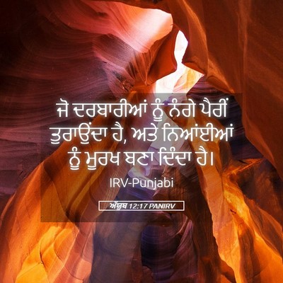 Picture 05 - ਅੱਯੂਬ 12:17 PANIRV - ਜੋ ਦਰਬਾਰੀਆਂ ਨੂੰ - Bible Verse Picture
