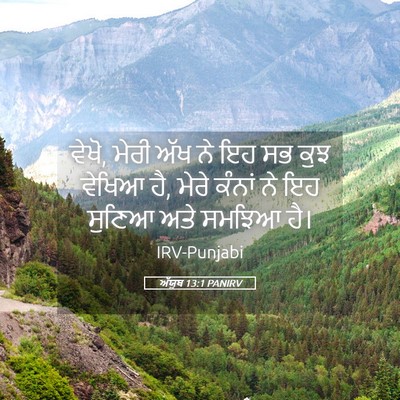 Picture 05 - ਅੱਯੂਬ 13:1 PANIRV - ਵੇਖੋ, ਮੇਰੀ ਅੱਖ ਨੇ - Bible Verse Picture