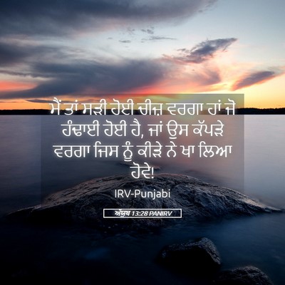 Picture 05 - ਅੱਯੂਬ 13:28 PANIRV - ਮੈਂ ਤਾਂ ਸੜੀ ਹੋਈ - Bible Verse Picture