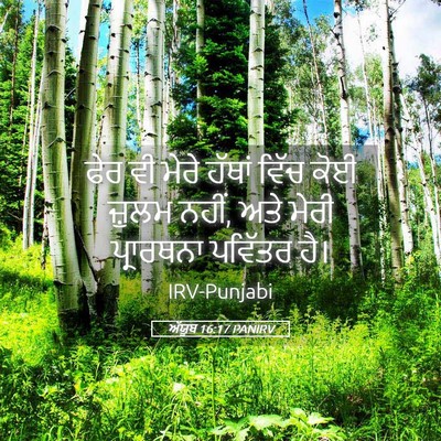 Picture 05 - ਅੱਯੂਬ 16:17 PANIRV - ਫੇਰ ਵੀ ਮੇਰੇ ਹੱਥਾਂ - Bible Verse Picture