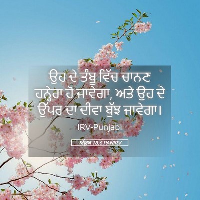 Picture 05 - ਅੱਯੂਬ 18:6 PANIRV - ਉਹ ਦੇ ਤੰਬੂ ਵਿੱਚ - Bible Verse Picture