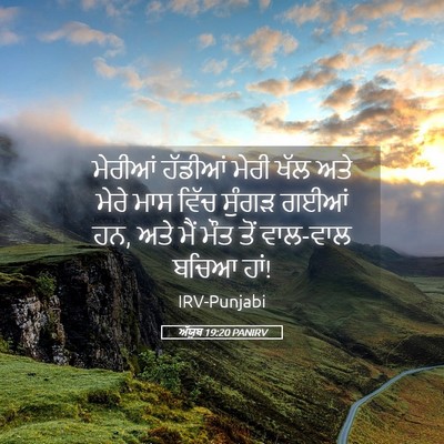 Picture 05 - ਅੱਯੂਬ 19:20 PANIRV - ਮੇਰੀਆਂ ਹੱਡੀਆਂ - Bible Verse Picture