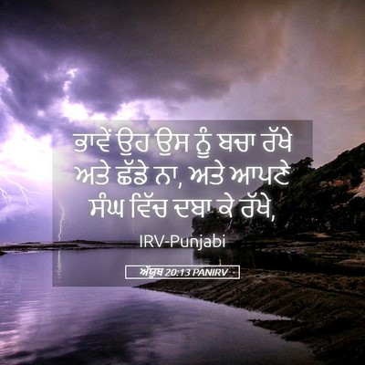 Picture 05 - ਅੱਯੂਬ 20:13 PANIRV - ਭਾਵੇਂ ਉਹ ਉਸ ਨੂੰ ਬਚਾ - Bible Verse Picture