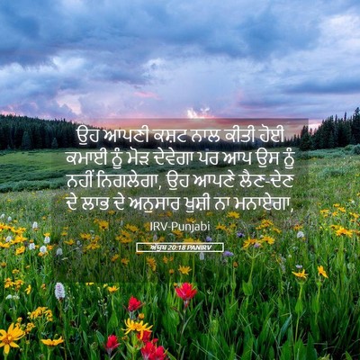 Picture 05 - ਅੱਯੂਬ 20:18 PANIRV - ਉਹ ਆਪਣੀ ਕਸ਼ਟ ਨਾਲ - Bible Verse Picture
