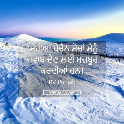 Picture 05 - ਅੱਯੂਬ 20:2 PANIRV - “ਮੇਰੀਆਂ ਬੇਚੈਨ - Bible Verse Picture