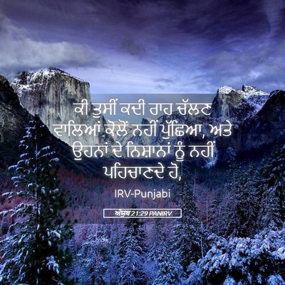Picture 05 - ਅੱਯੂਬ 21:29 PANIRV - ਕੀ ਤੁਸੀਂ ਕਦੀ ਰਾਹ - Bible Verse Picture