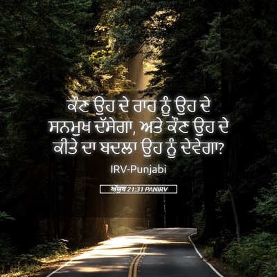 Picture 05 - ਅੱਯੂਬ 21:31 PANIRV - ਕੌਣ ਉਹ ਦੇ ਰਾਹ ਨੂੰ - Bible Verse Picture