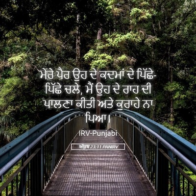 Picture 05 - ਅੱਯੂਬ 23:11 PANIRV - ਮੇਰੇ ਪੈਰ ਉਹ ਦੇ - Bible Verse Picture