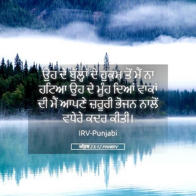 Picture 05 - ਅੱਯੂਬ 23:12 PANIRV - ਉਹ ਦੇ ਬੁੱਲ੍ਹਾਂ ਦੇ - Bible Verse Picture