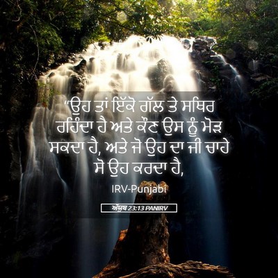Picture 05 - ਅੱਯੂਬ 23:13 PANIRV - “ਉਹ ਤਾਂ ਇੱਕੋ ਗੱਲ ਤੇ - Bible Verse Picture
