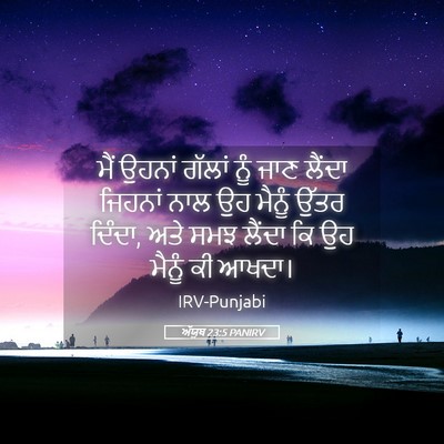 Picture 05 - ਅੱਯੂਬ 23:5 PANIRV - ਮੈਂ ਉਹਨਾਂ ਗੱਲਾਂ - Bible Verse Picture