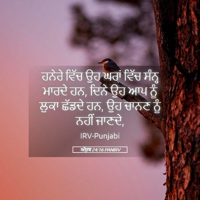 Picture 05 - ਅੱਯੂਬ 24:16 PANIRV - ਹਨੇਰੇ ਵਿੱਚ ਉਹ ਘਰਾਂ - Bible Verse Picture