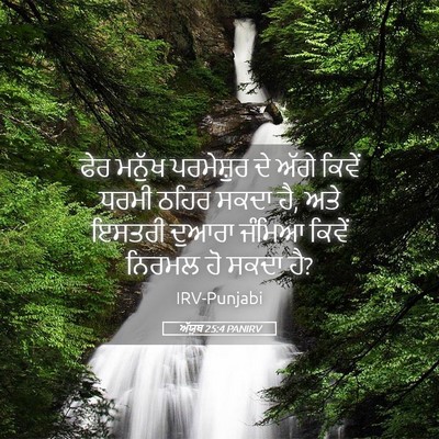 Picture 05 - ਅੱਯੂਬ 25:4 PANIRV - ਫੇਰ ਮਨੁੱਖ - Bible Verse Picture
