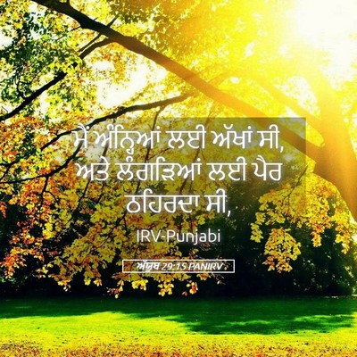 Picture 05 - ਅੱਯੂਬ 29:15 PANIRV - ਮੈਂ ਅੰਨ੍ਹਿਆਂ ਲਈ - Bible Verse Picture