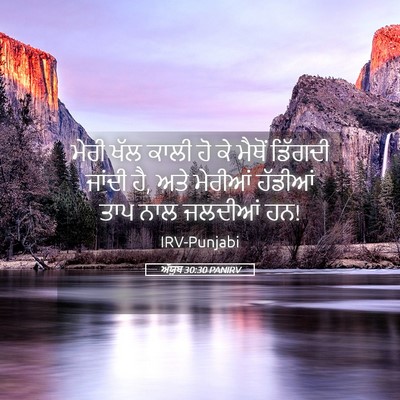 Picture 05 - ਅੱਯੂਬ 30:30 PANIRV - ਮੇਰੀ ਖੱਲ ਕਾਲੀ ਹੋ ਕੇ - Bible Verse Picture