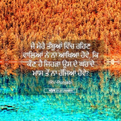 Picture 05 - ਅੱਯੂਬ 31:31 PANIRV - ਜੇ ਮੇਰੇ ਤੰਬੂਆਂ - Bible Verse Picture