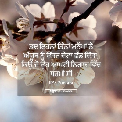 Picture 05 - ਅੱਯੂਬ 32:1 PANIRV - ਤਦ ਇਹਨਾਂ ਤਿੰਨਾਂ - Bible Verse Picture