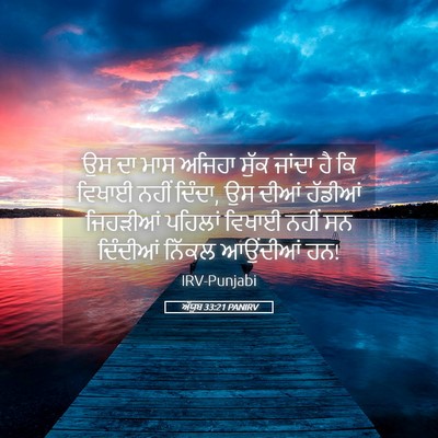 Picture 05 - ਅੱਯੂਬ 33:21 PANIRV - ਉਸ ਦਾ ਮਾਸ ਅਜਿਹਾ - Bible Verse Picture