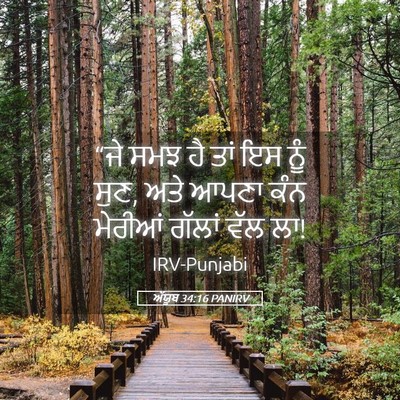 Picture 05 - ਅੱਯੂਬ 34:16 PANIRV - “ਜੇ ਸਮਝ ਹੈ ਤਾਂ ਇਸ - Bible Verse Picture