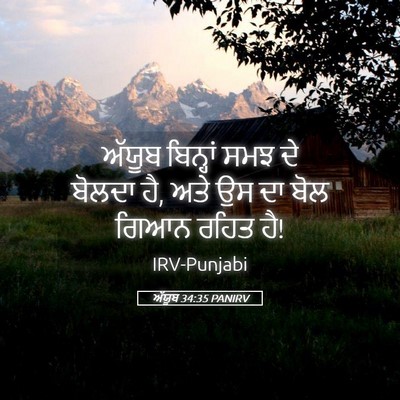 Picture 05 - ਅੱਯੂਬ 34:35 PANIRV - ਅੱਯੂਬ ਬਿਨ੍ਹਾਂ ਸਮਝ - Bible Verse Picture