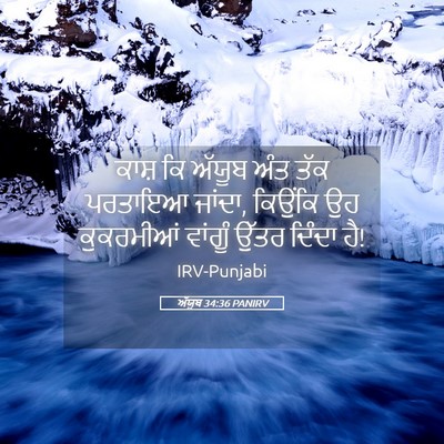 Picture 05 - ਅੱਯੂਬ 34:36 PANIRV - ਕਾਸ਼ ਕਿ ਅੱਯੂਬ ਅੰਤ - Bible Verse Picture