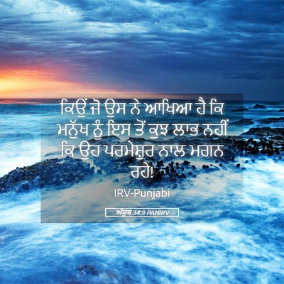 Picture 05 - ਅੱਯੂਬ 34:9 PANIRV - ਕਿਉਂ ਜੋ ਉਸ ਨੇ ਆਖਿਆ - Bible Verse Picture