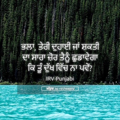 Picture 05 - ਅੱਯੂਬ 36:19 PANIRV - ਭਲਾ, ਤੇਰੀ ਦੁਹਾਈ ਜਾਂ - Bible Verse Picture