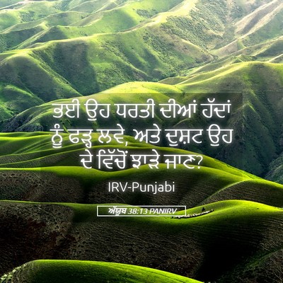 Picture 05 - ਅੱਯੂਬ 38:13 PANIRV - ਭਈ ਉਹ ਧਰਤੀ ਦੀਆਂ - Bible Verse Picture
