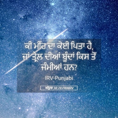Picture 05 - ਅੱਯੂਬ 38:28 PANIRV - ਕੀ ਮੀਂਹ ਦਾ ਕੋਈ ਪਿਤਾ - Bible Verse Picture