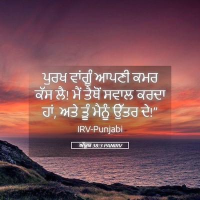 Picture 05 - ਅੱਯੂਬ 38:3 PANIRV - ਪੁਰਖ ਵਾਂਗੂੰ ਆਪਣੀ - Bible Verse Picture