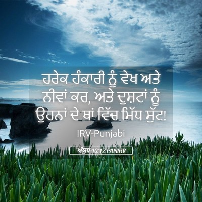 Picture 05 - ਅੱਯੂਬ 40:12 PANIRV - ਹਰੇਕ ਹੰਕਾਰੀ ਨੂੰ - Bible Verse Picture