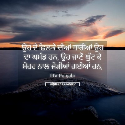 Picture 05 - ਅੱਯੂਬ 41:15 PANIRV - ਉਹ ਦੇ ਛਿਲਕੇ ਦੀਆਂ - Bible Verse Picture