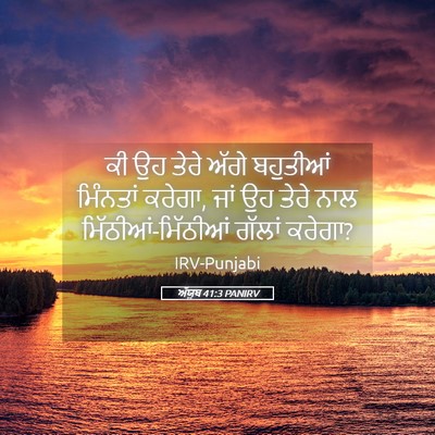 Picture 05 - ਅੱਯੂਬ 41:3 PANIRV - ਕੀ ਉਹ ਤੇਰੇ ਅੱਗੇ - Bible Verse Picture