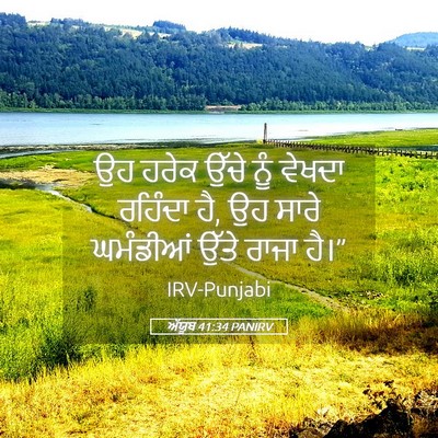 Picture 05 - ਅੱਯੂਬ 41:34 PANIRV - ਉਹ ਹਰੇਕ ਉੱਚੇ ਨੂੰ - Bible Verse Picture