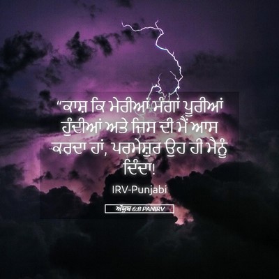 Picture 05 - ਅੱਯੂਬ 6:8 PANIRV - “ਕਾਸ਼ ਕਿ ਮੇਰੀਆਂ - Bible Verse Picture