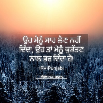 Picture 05 - ਅੱਯੂਬ 9:18 PANIRV - ਉਹ ਮੈਨੂੰ ਸਾਹ ਲੈਣ - Bible Verse Picture