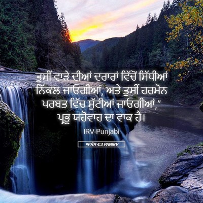 Picture 05 - ਆਮੋਸ 4:3 PANIRV - ਤੁਸੀਂ ਵਾੜੇ ਦੀਆਂ - Bible Verse Picture