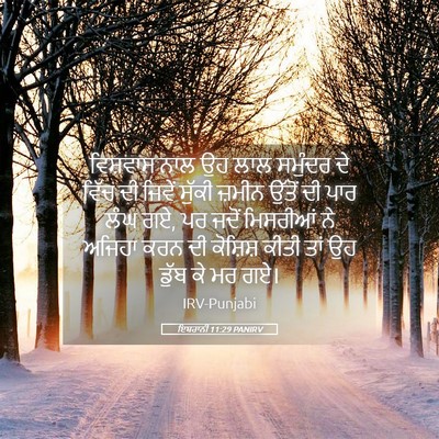 Picture 05 - ਇਬਰਾਨੀ 11:29 PANIRV - ਵਿਸ਼ਵਾਸ ਨਾਲ ਉਹ ਲਾਲ - Bible Verse Picture