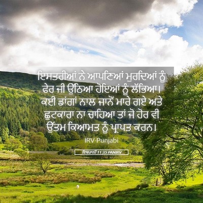 Picture 05 - ਇਬਰਾਨੀ 11:35 PANIRV - ਇਸਤਰੀਆਂ ਨੇ ਆਪਣਿਆਂ - Bible Verse Picture