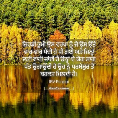 Picture 05 - ਇਬਰਾਨੀ 6:7 PANIRV - ਜਿਹੜੀ ਭੂਮੀ ਉਸ ਵਰਖਾ - Bible Verse Picture